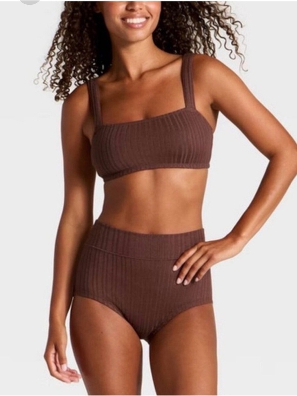 NWT | Wild Fable Brown 2 Piece Ribbed Bra & Underwear Set | XXL